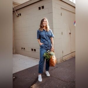Everlane The Super Soft Summer Coverall Organic Cotton Denim Chic Look